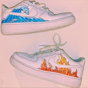 COPY - Nike Air Force 1 ‘07  Custom Flames & Wave…